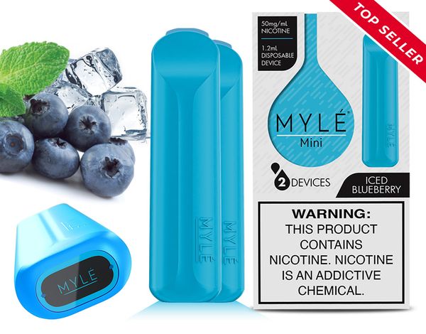 MYLÉ Disposable Vape Pods Mini Iced Blueberry in Dubai, Abu Dhabi, Sharjah, UAE.