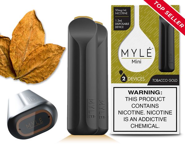 MYLÉ Disposable Vape Pods Mini Tobacco Gold in Dubai, Abu Dhabi, Sharjah, UAE.